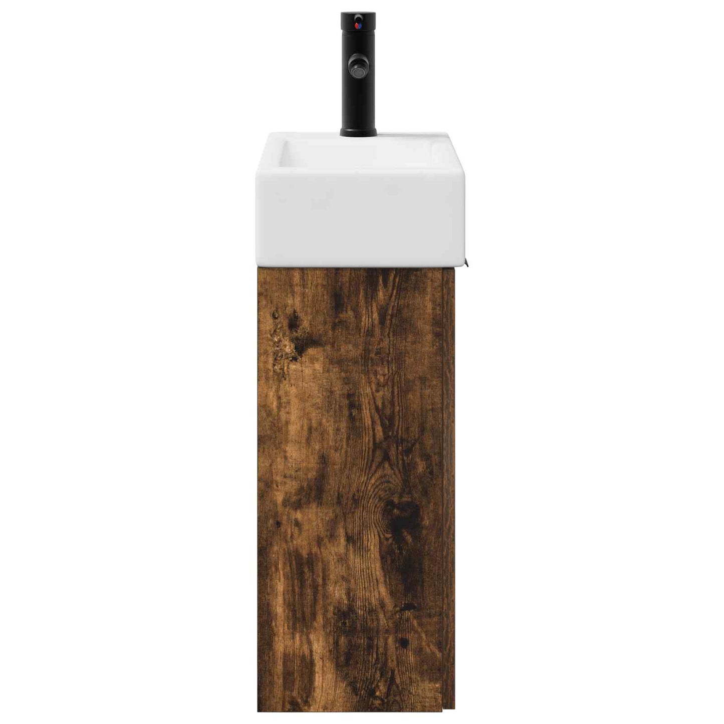 vidaXL Bathroom Vanity Unit with Tap Smoked Oak 45.5 x 22.5 x 84 cm