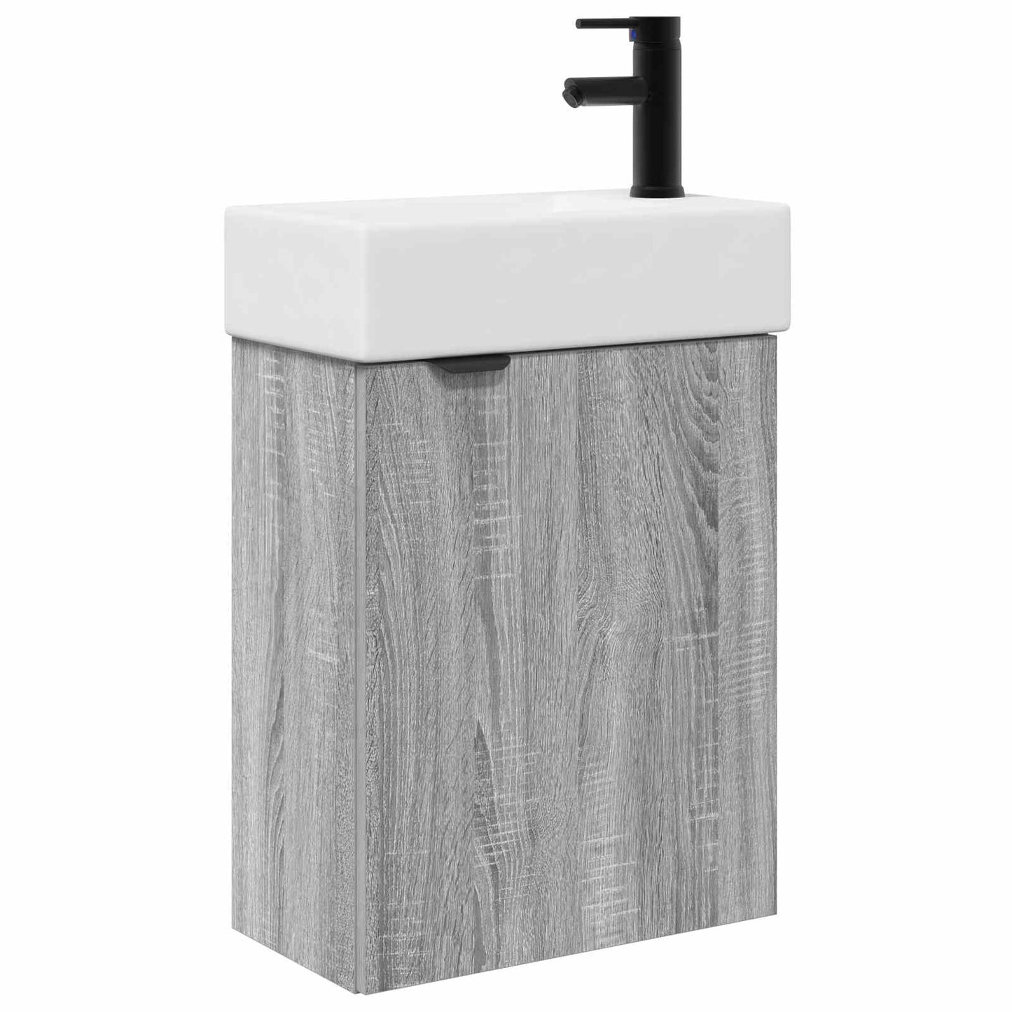 vidaXL Bathroom Vanity Unit with Tap Grey Sonoma 45.5 x 22.5 x 84 cm