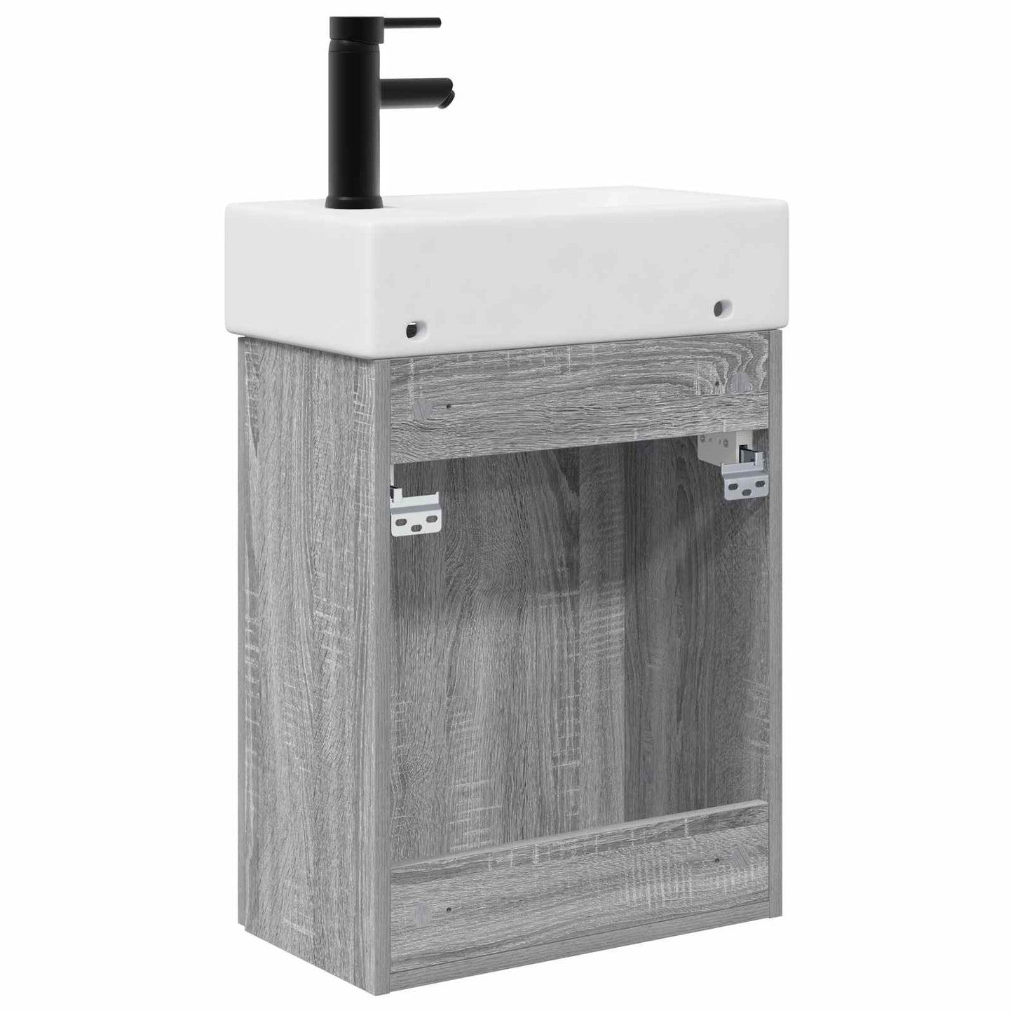 vidaXL Bathroom Vanity Unit with Tap Grey Sonoma 45.5 x 22.5 x 84 cm