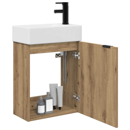 vidaXL Bathroom Vanity Unit with Tap Artisan Oak 45.5 x 22.5 x 84 cm