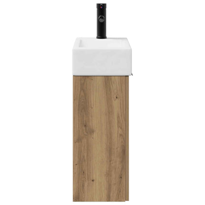 vidaXL Bathroom Vanity Unit with Tap Artisan Oak 45.5 x 22.5 x 84 cm
