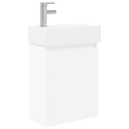 vidaXL Bathroom Vanity Unit with Tap White 45.5 x 22.5 x 84 cm