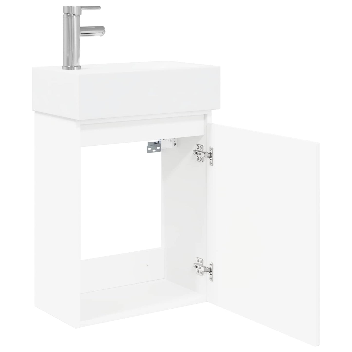 vidaXL Bathroom Vanity Unit with Tap White 45.5 x 22.5 x 84 cm