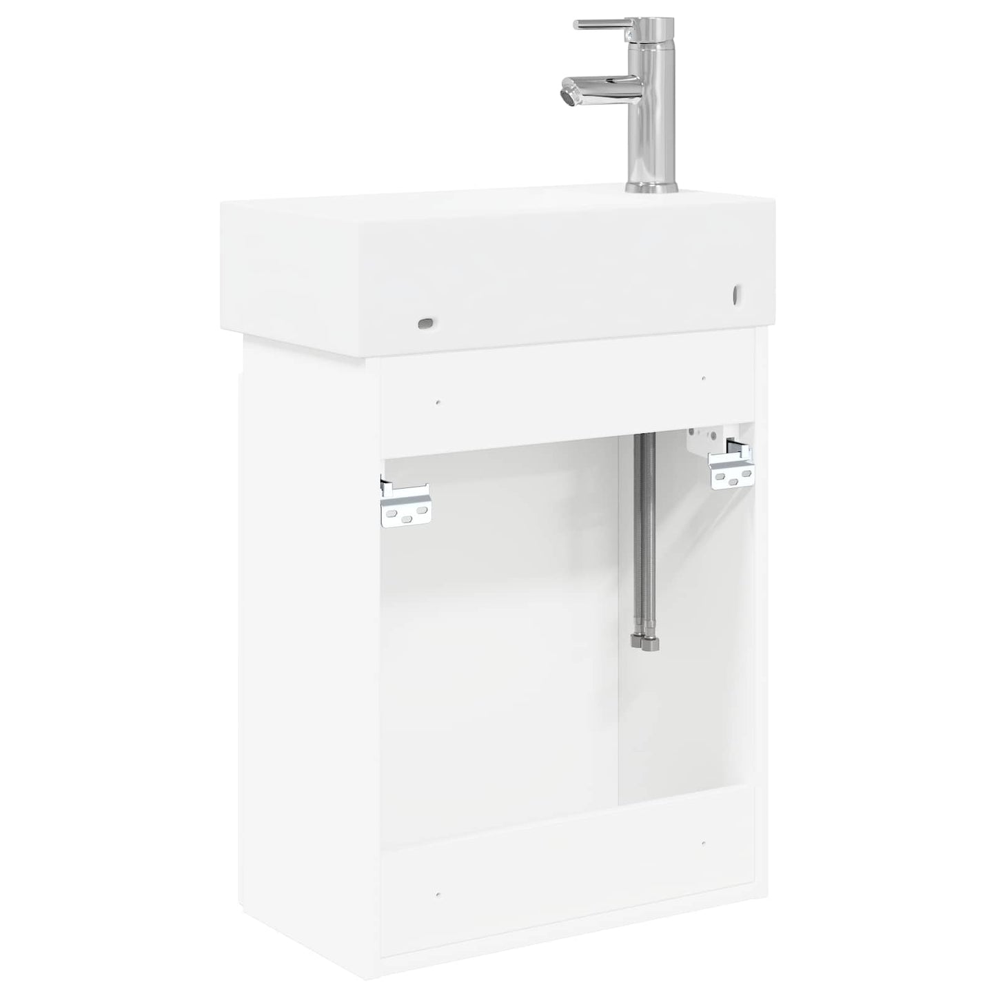 vidaXL Bathroom Vanity Unit with Tap White 45.5 x 22.5 x 84 cm