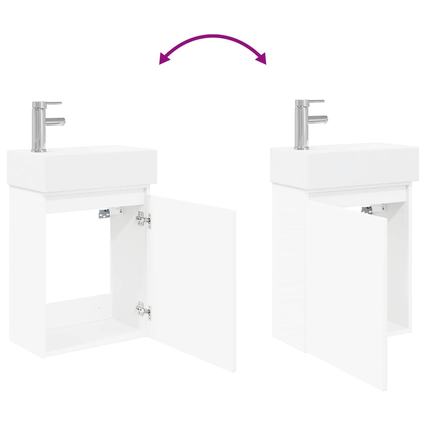vidaXL Bathroom Vanity Unit with Tap White 45.5 x 22.5 x 84 cm