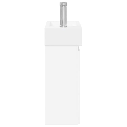 vidaXL Bathroom Vanity Unit with Tap White 45.5 x 22.5 x 84 cm