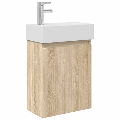 vidaXL Bathroom Vanity Unit with Tap Sonoma Oak 45.5 x 22.5 x 84 cm