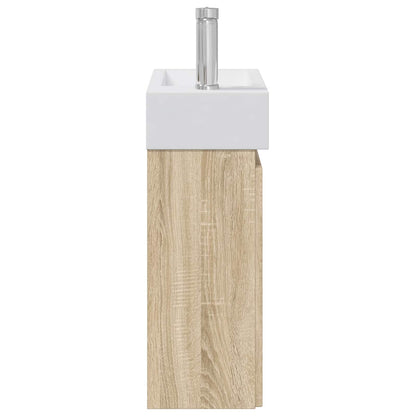 vidaXL Bathroom Vanity Unit with Tap Sonoma Oak 45.5 x 22.5 x 84 cm