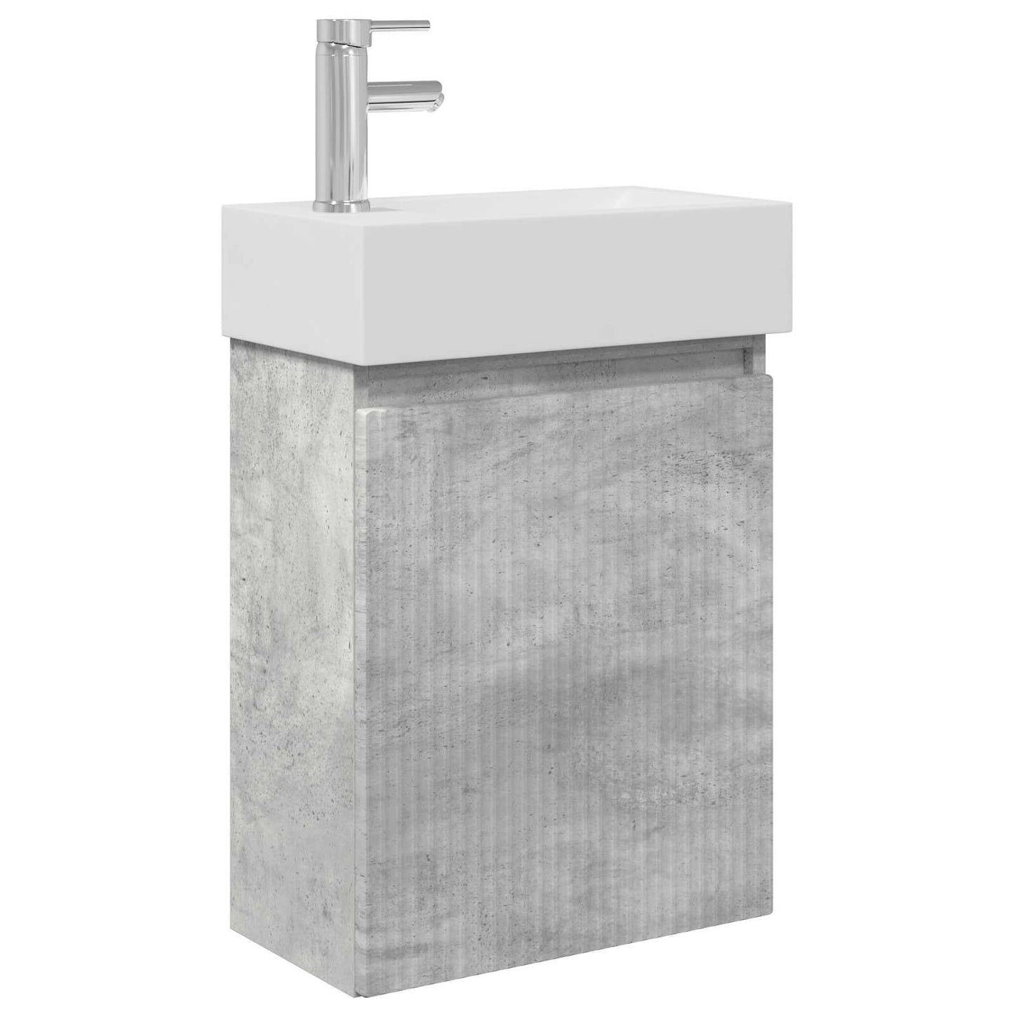 vidaXL Bathroom Vanity Unit with Tap Concrete Grey 45.5 x 22.5 x 84 cm
