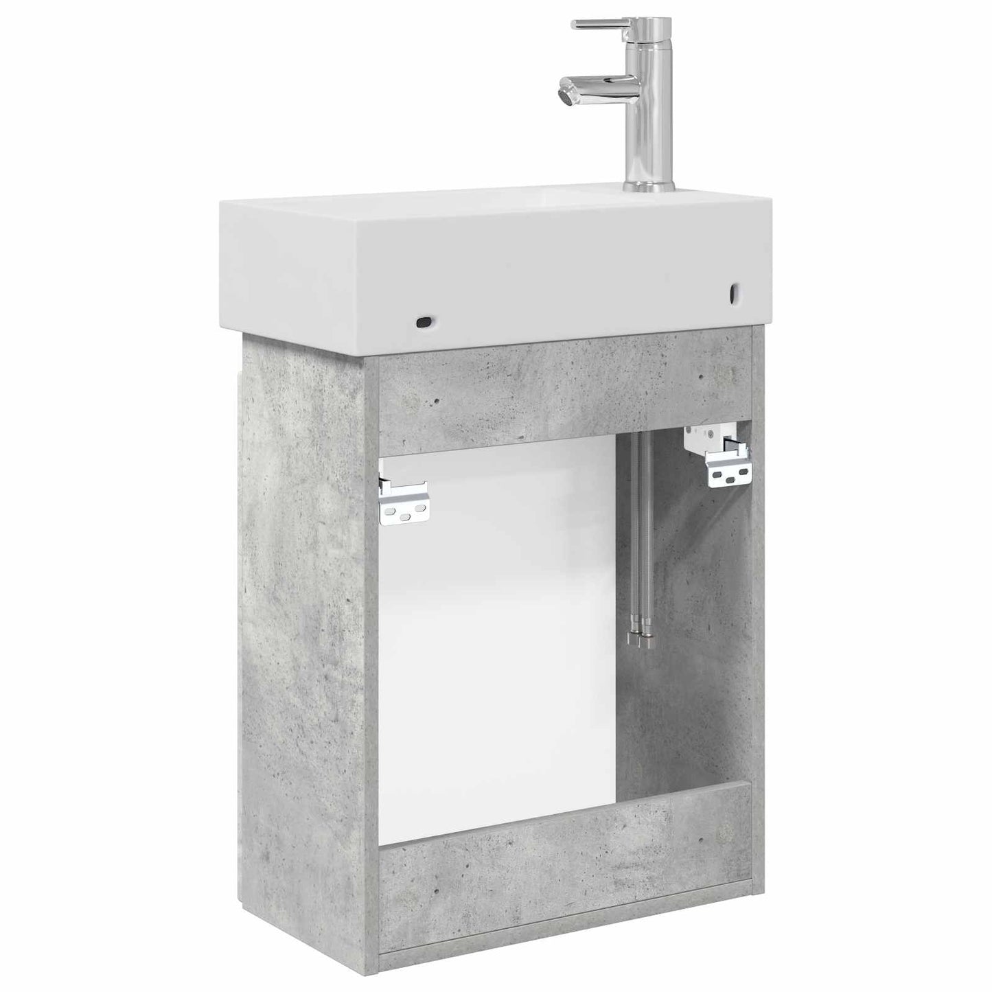 vidaXL Bathroom Vanity Unit with Tap Concrete Grey 45.5 x 22.5 x 84 cm