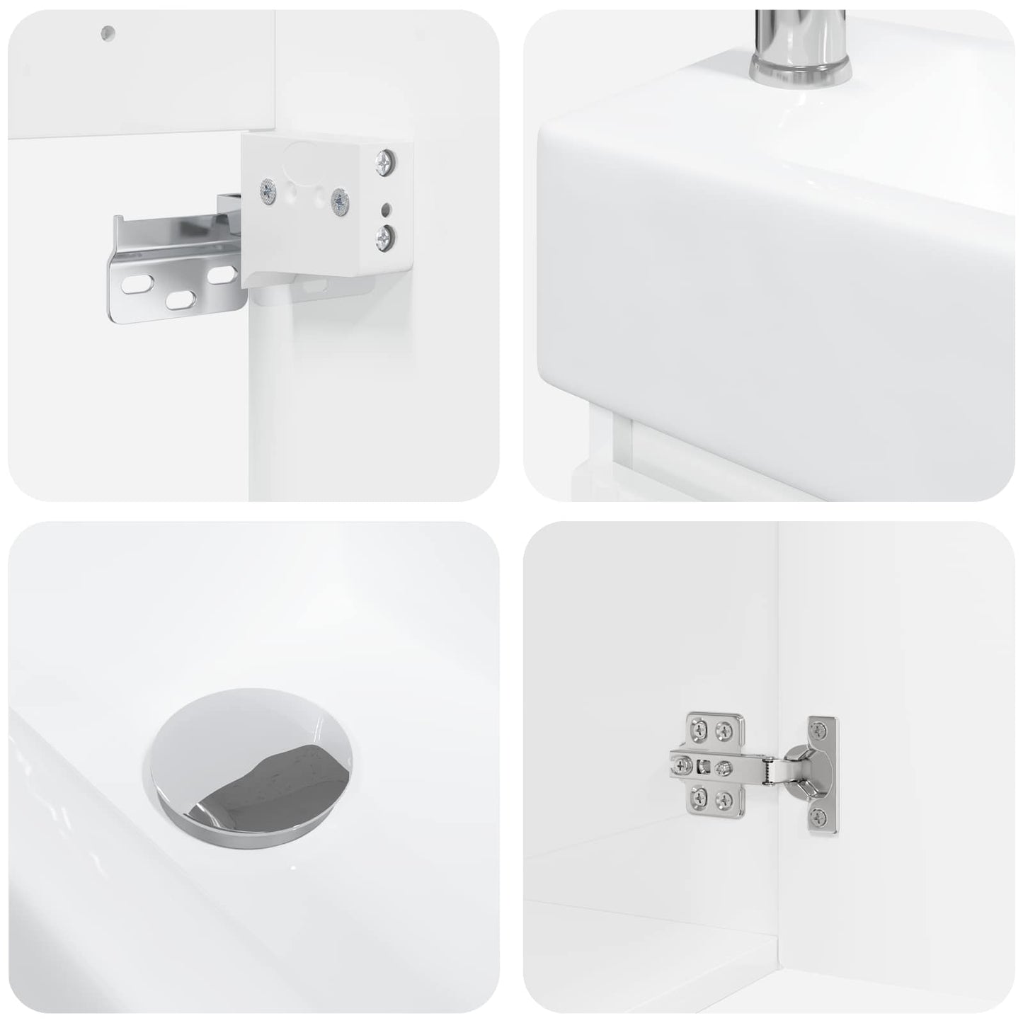 vidaXL Bathroom Vanity Unit with Tap High Gloss White
