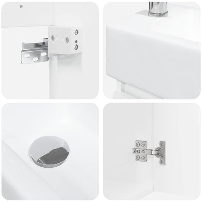 vidaXL Bathroom Vanity Unit with Tap High Gloss White