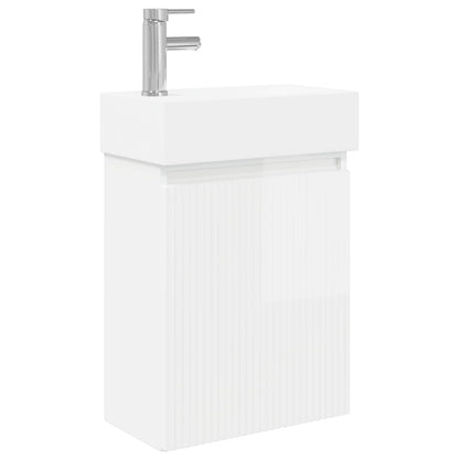 vidaXL Bathroom Vanity Unit with Tap High Gloss White
