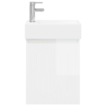 vidaXL Bathroom Vanity Unit with Tap High Gloss White