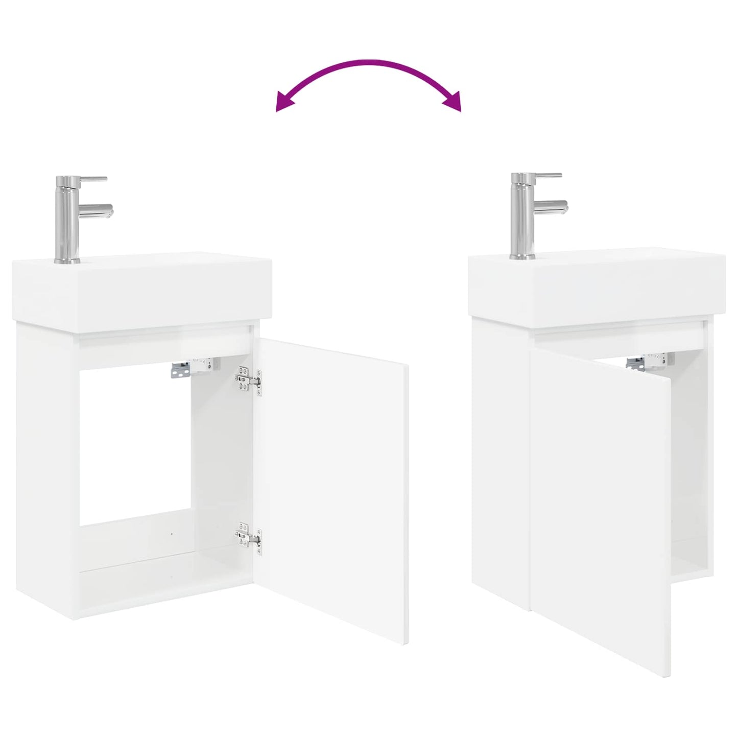 vidaXL Bathroom Vanity Unit with Tap High Gloss White