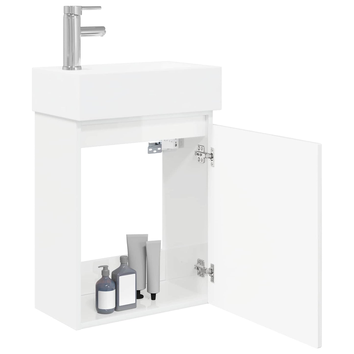 vidaXL Bathroom Vanity Unit with Tap High Gloss White