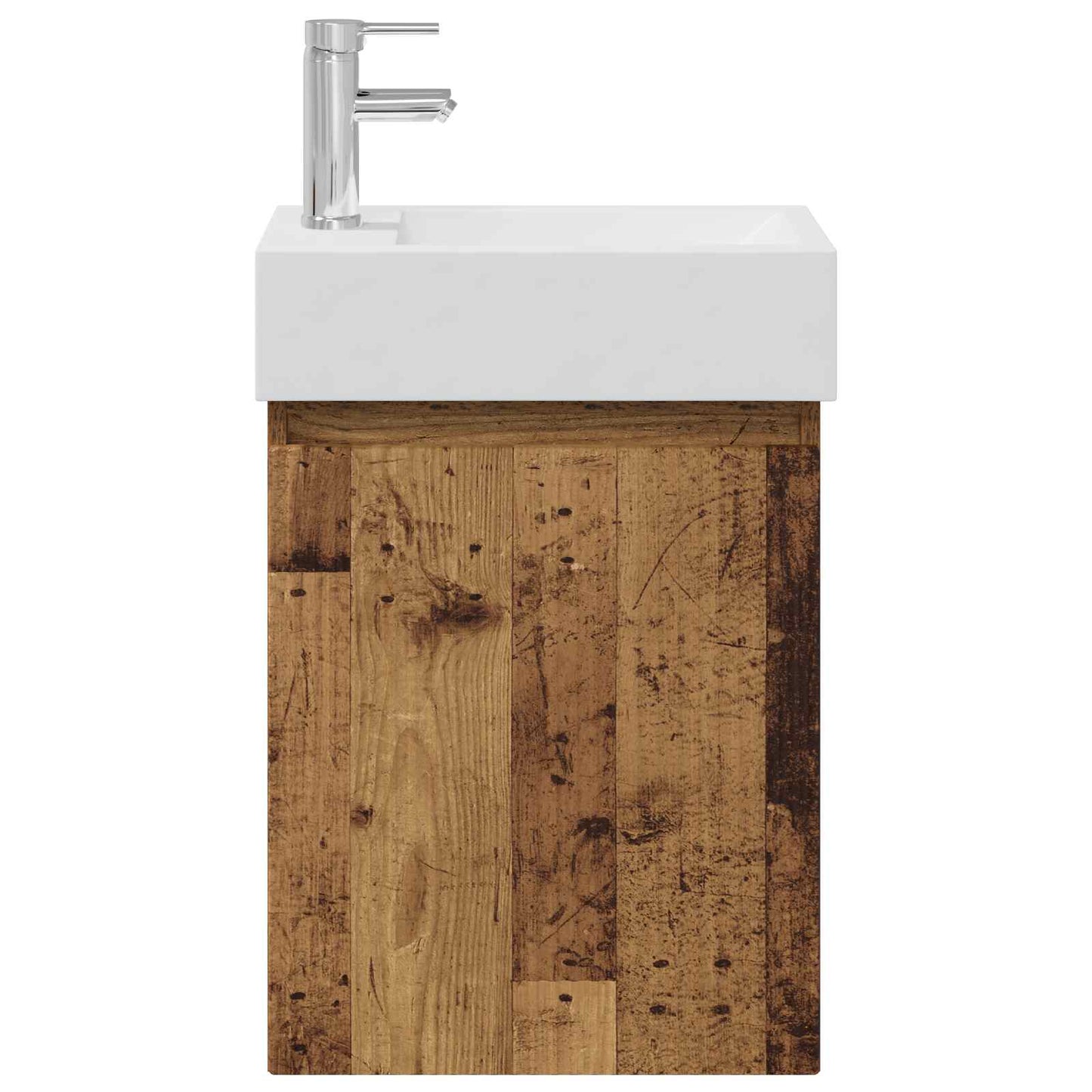 vidaXL Bathroom Vanity Unit with Tap Old Wood 45.5 x 22.5 x 84 cm
