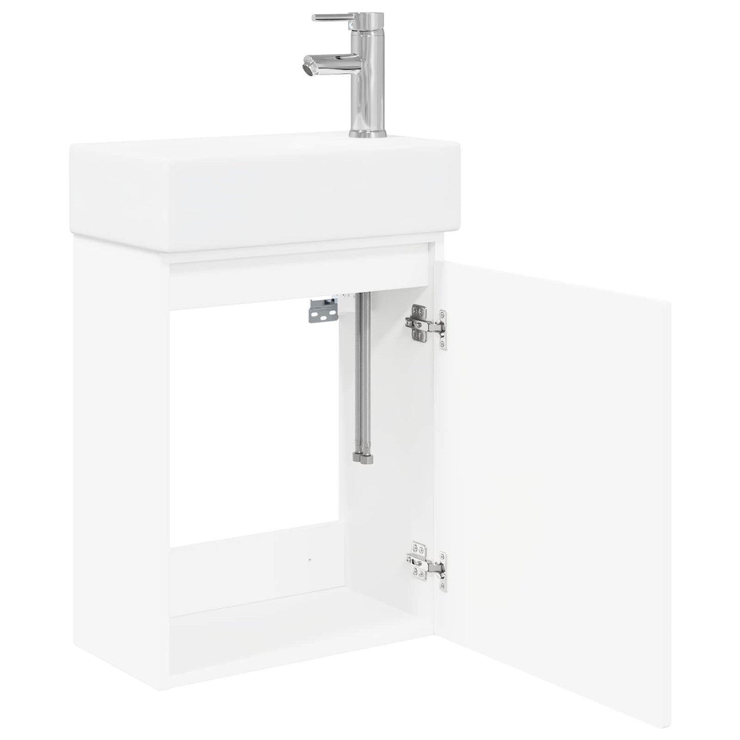 vidaXL Bathroom Vanity Unit with Tap White 45.5 x 22.5 x 84 cm