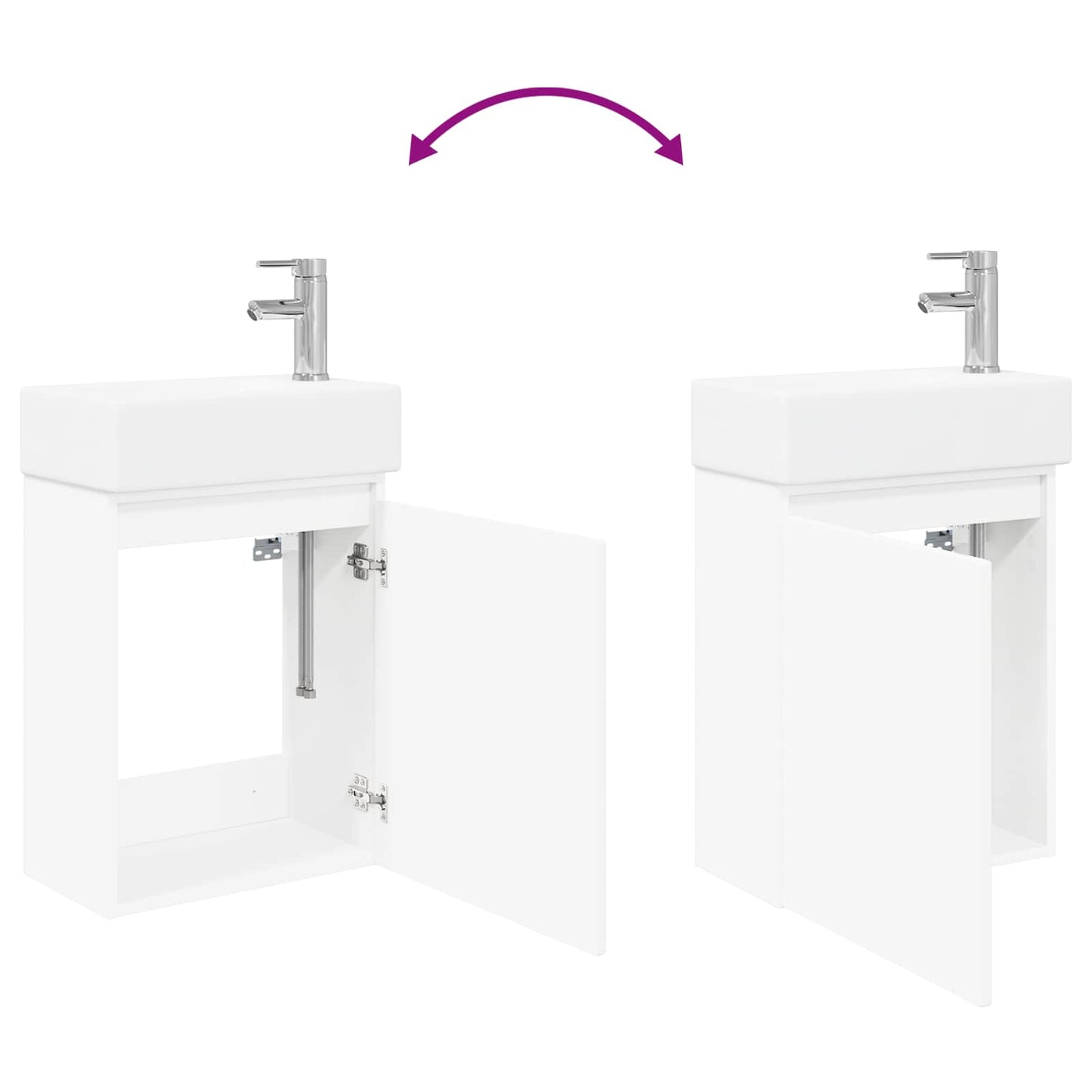 vidaXL Bathroom Vanity Unit with Tap White 45.5 x 22.5 x 84 cm