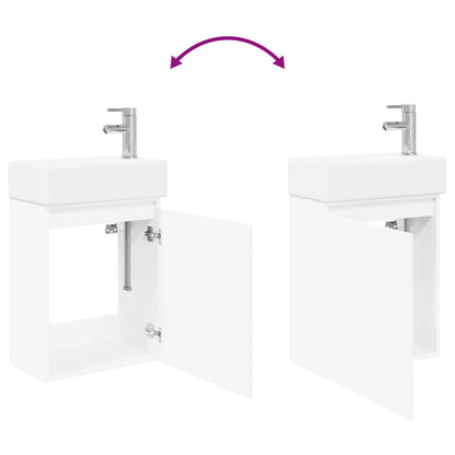 vidaXL Bathroom Vanity Unit with Tap White 45.5 x 22.5 x 84 cm