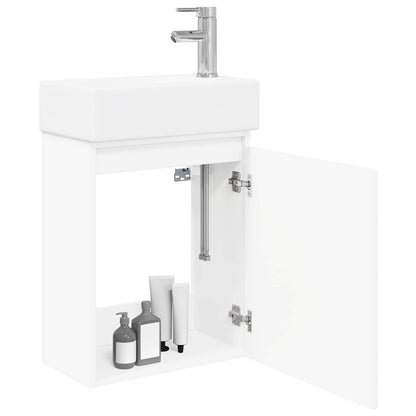 vidaXL Bathroom Vanity Unit with Tap White 45.5 x 22.5 x 84 cm