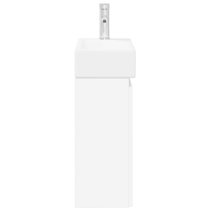 vidaXL Bathroom Vanity Unit with Tap White 45.5 x 22.5 x 84 cm
