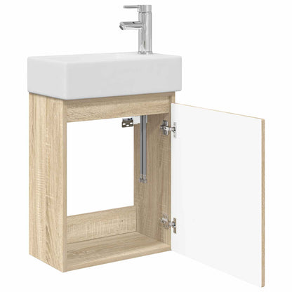 vidaXL Bathroom Vanity Unit with Tap Sonoma Oak 45.5 x 22.5 x 84 cm