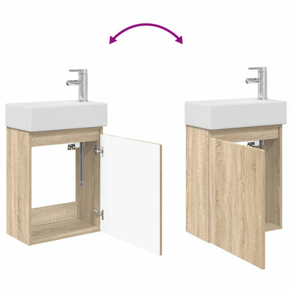 vidaXL Bathroom Vanity Unit with Tap Sonoma Oak 45.5 x 22.5 x 84 cm