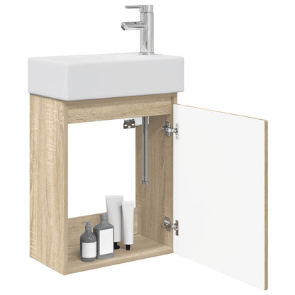 vidaXL Bathroom Vanity Unit with Tap Sonoma Oak 45.5 x 22.5 x 84 cm