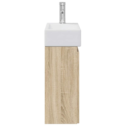 vidaXL Bathroom Vanity Unit with Tap Sonoma Oak 45.5 x 22.5 x 84 cm