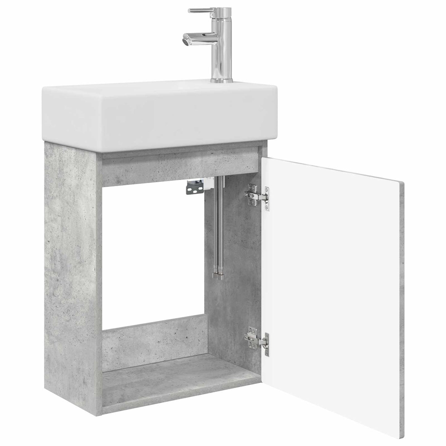 vidaXL Bathroom Vanity Unit with Tap Concrete Grey 45.5 x 22.5 x 84 cm