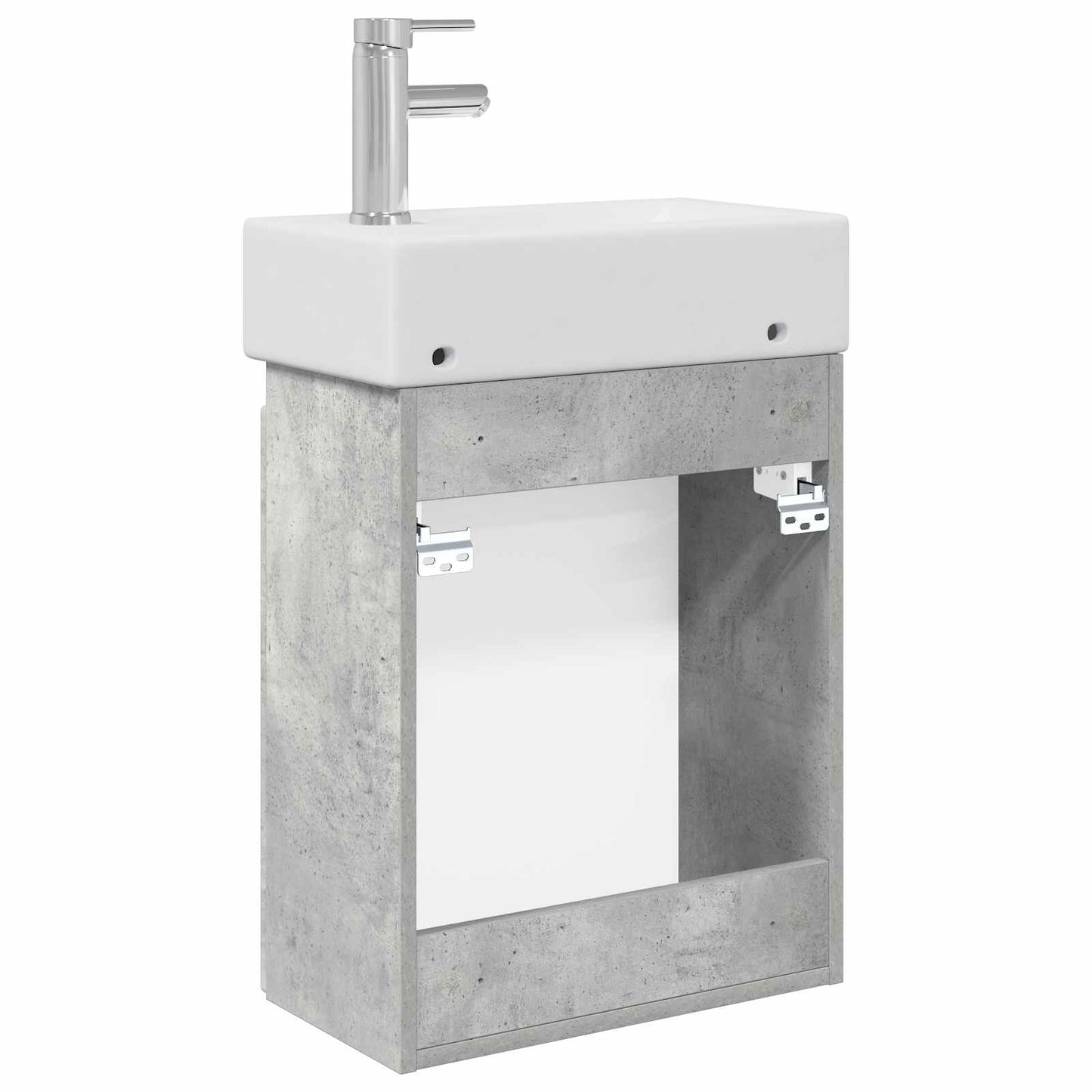 vidaXL Bathroom Vanity Unit with Tap Concrete Grey 45.5 x 22.5 x 84 cm