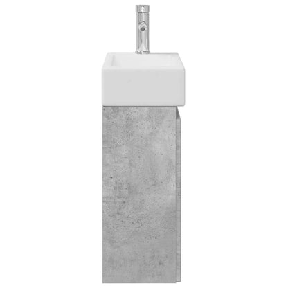 vidaXL Bathroom Vanity Unit with Tap Concrete Grey 45.5 x 22.5 x 84 cm