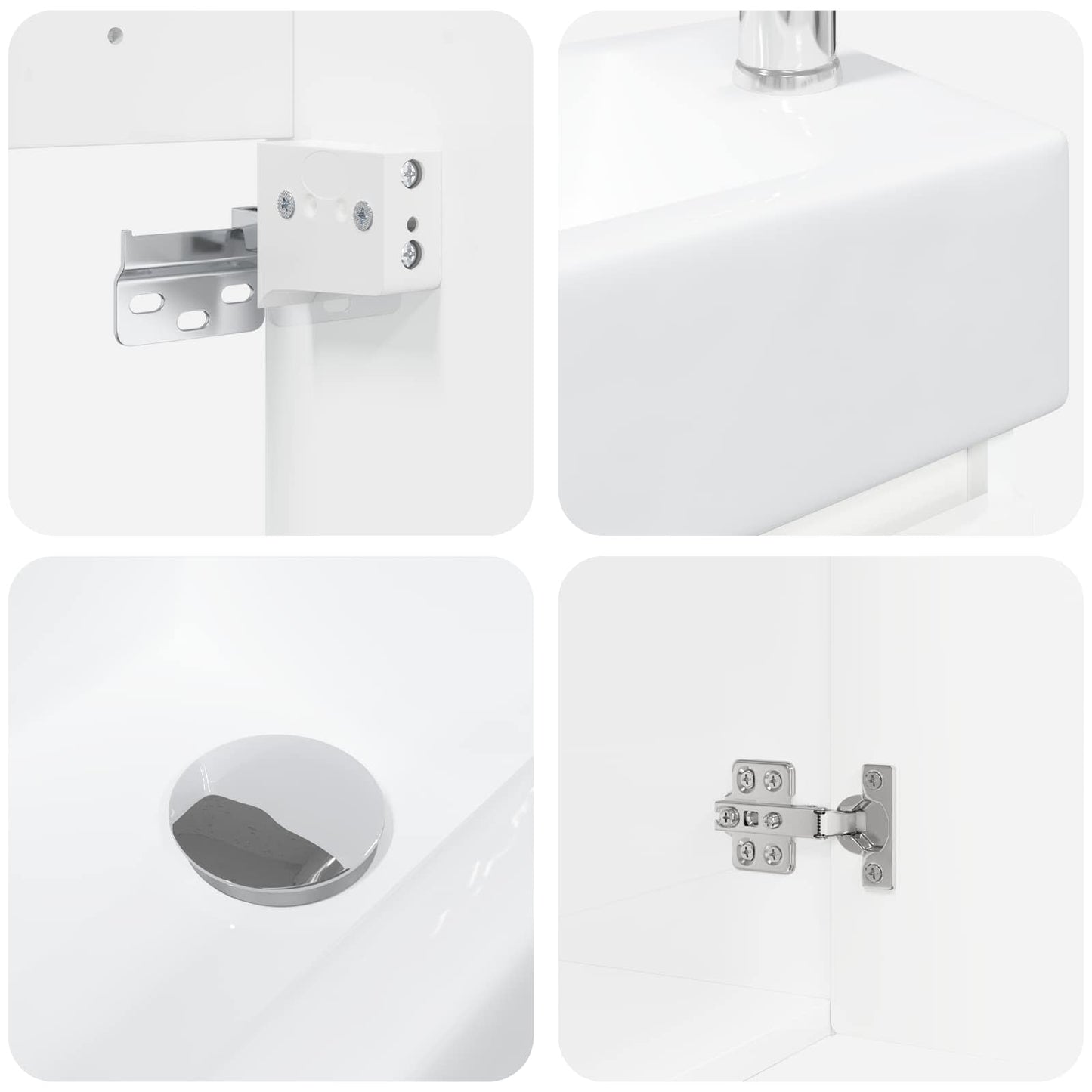 vidaXL Bathroom Vanity Unit with Tap High Gloss White