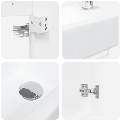 vidaXL Bathroom Vanity Unit with Tap High Gloss White