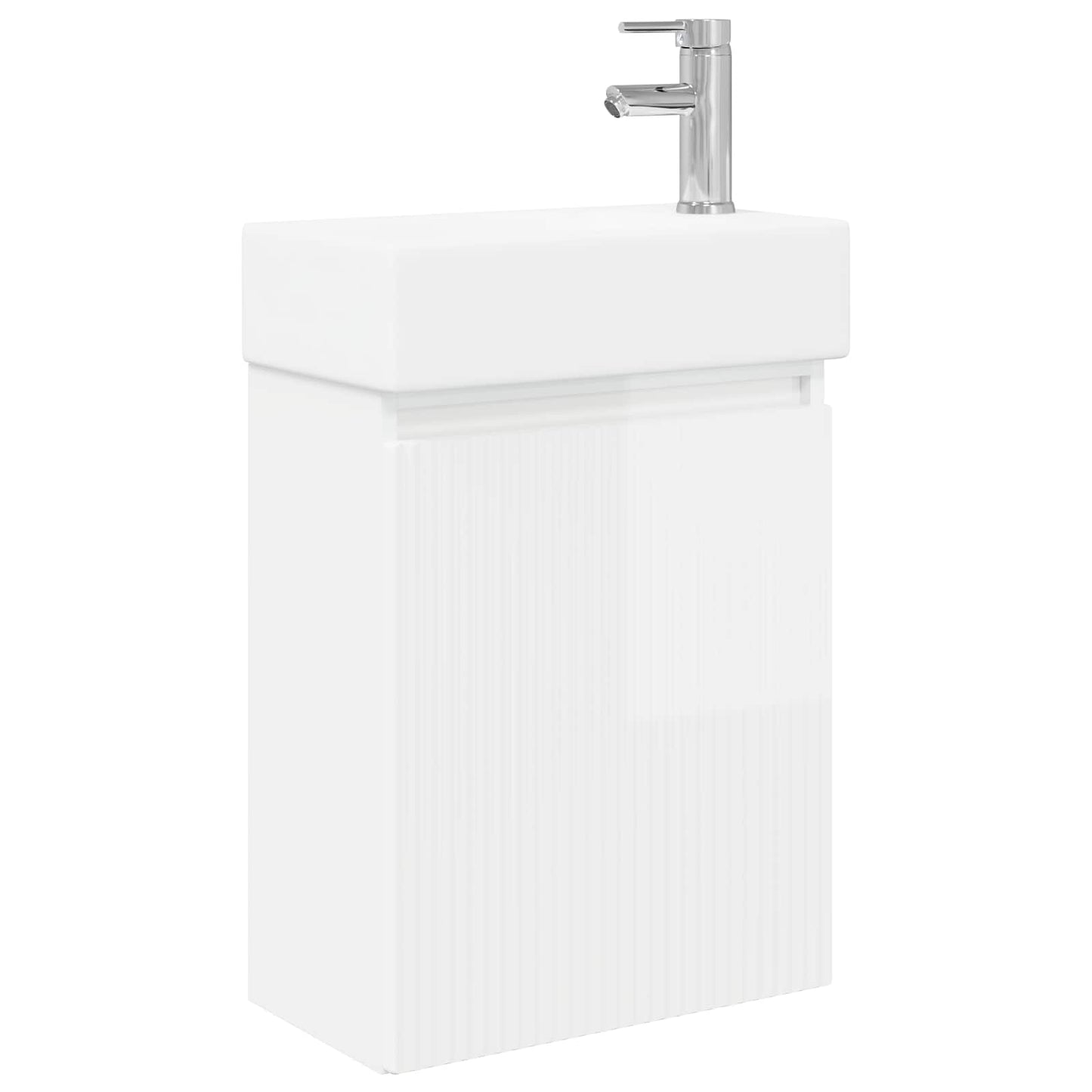 vidaXL Bathroom Vanity Unit with Tap High Gloss White