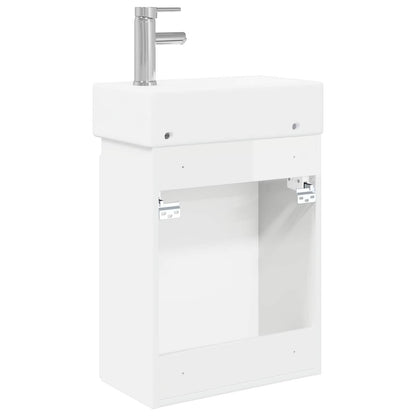 vidaXL Bathroom Vanity Unit with Tap High Gloss White