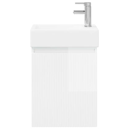 vidaXL Bathroom Vanity Unit with Tap High Gloss White