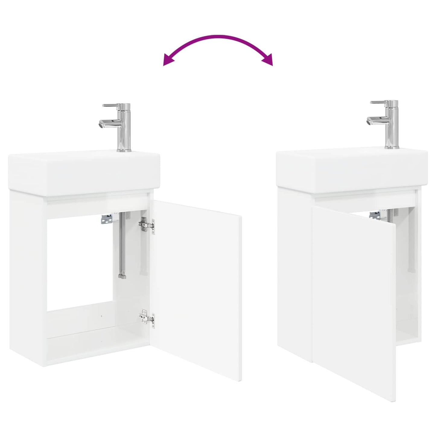 vidaXL Bathroom Vanity Unit with Tap High Gloss White