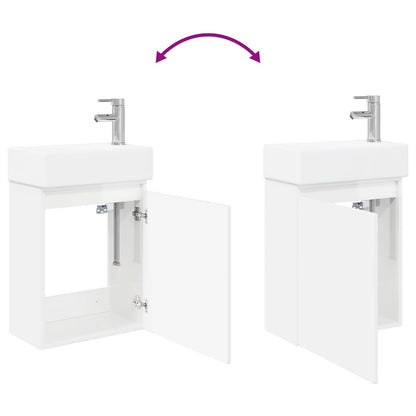 vidaXL Bathroom Vanity Unit with Tap High Gloss White
