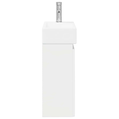 vidaXL Bathroom Vanity Unit with Tap High Gloss White
