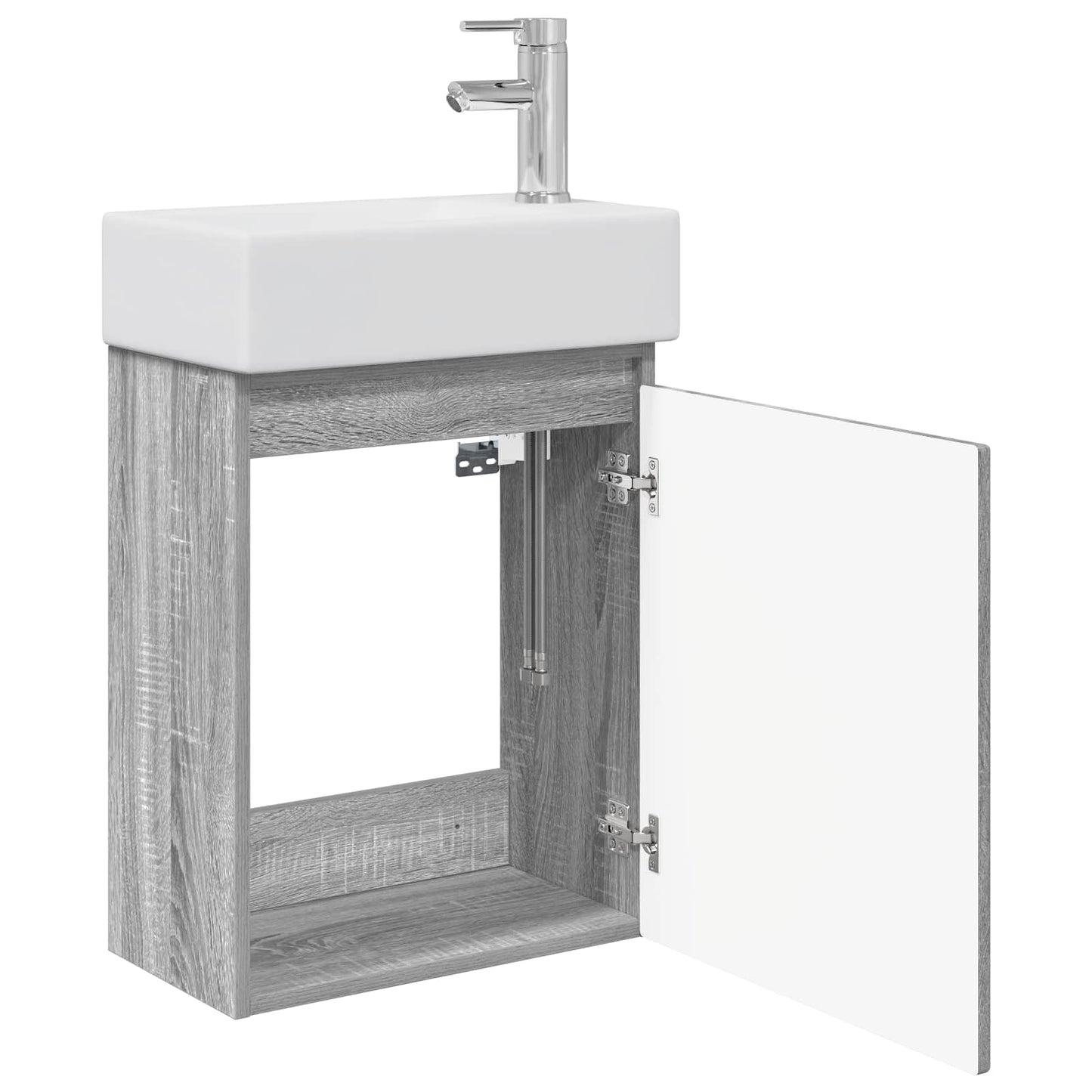 vidaXL Bathroom Vanity Unit with Tap Grey Sonoma 45.5 x 22.5 x 84 cm