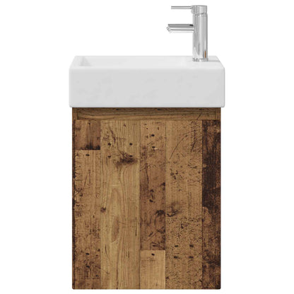 vidaXL Bathroom Vanity Unit with Tap Old Wood 45.5 x 22.5 x 84 cm