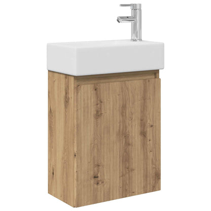 vidaXL Bathroom Vanity Unit with Tap Artisan Oak 45.5 x 22.5 x 84 cm