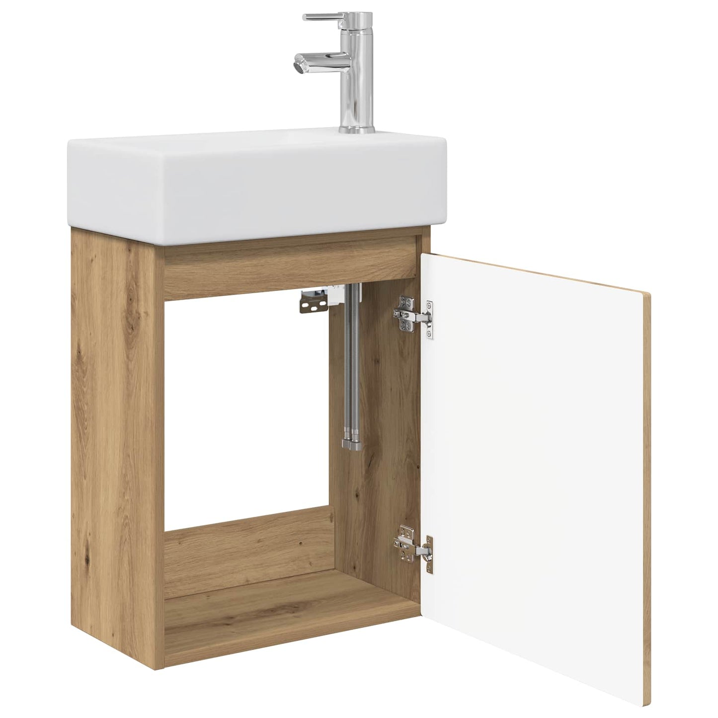 vidaXL Bathroom Vanity Unit with Tap Artisan Oak 45.5 x 22.5 x 84 cm