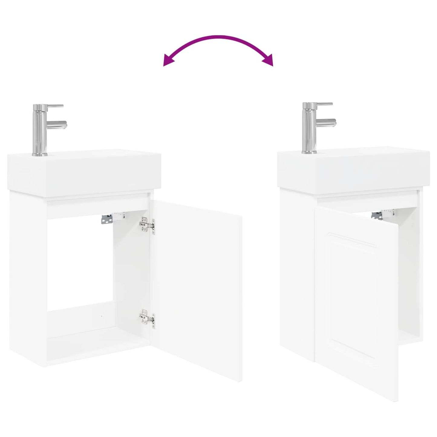 vidaXL Bathroom Vanity Unit with Tap White 45.5 x 22.5 x 84 cm