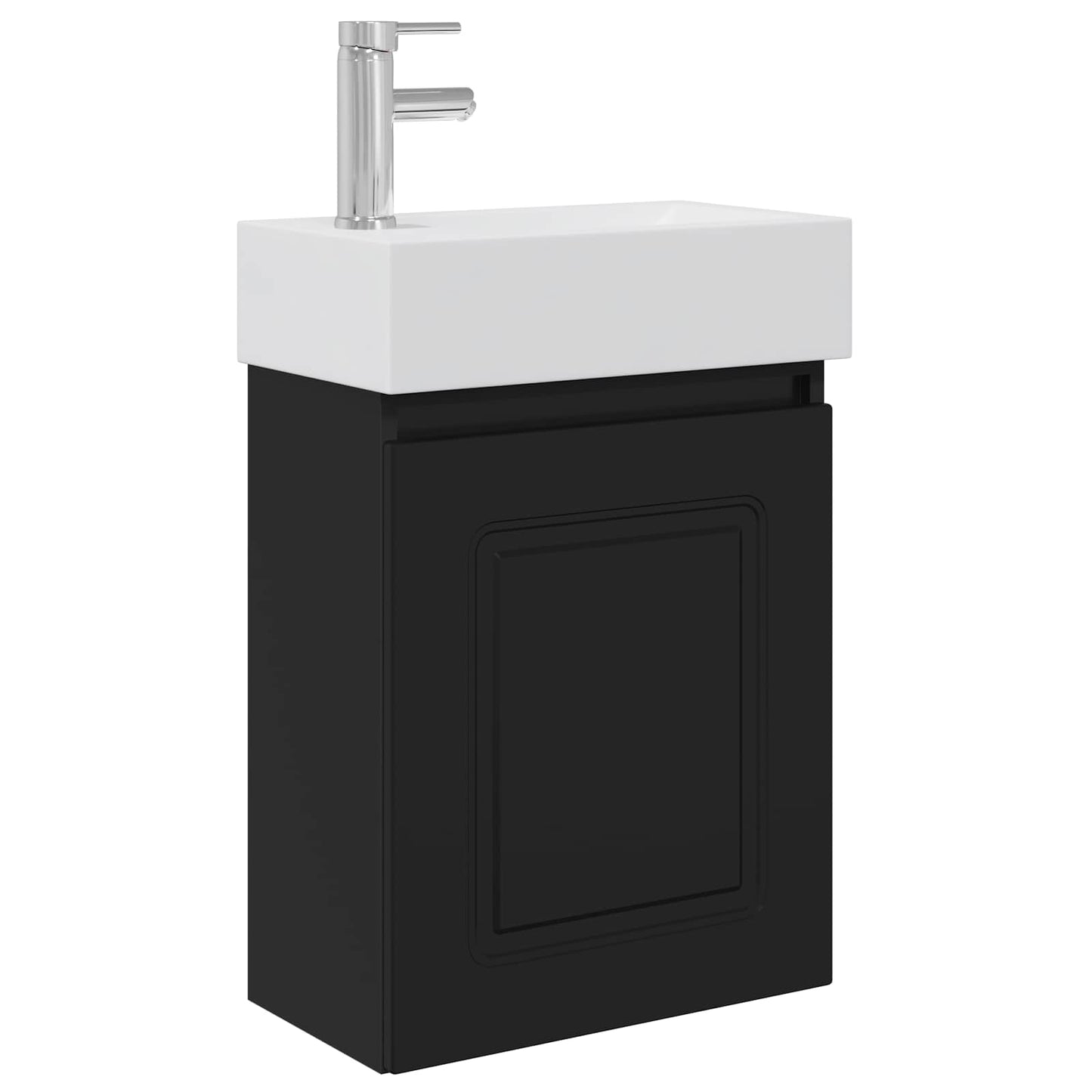 vidaXL Bathroom Vanity Unit with Tap Black 45.5 x 22.5 x 84 cm