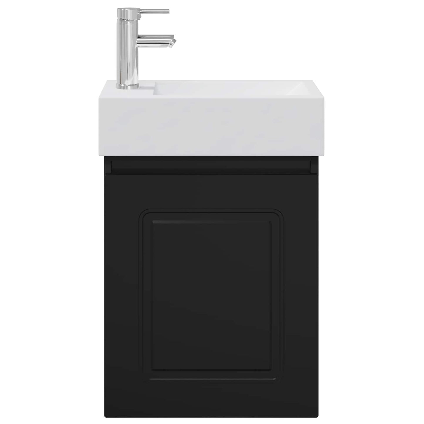 vidaXL Bathroom Vanity Unit with Tap Black 45.5 x 22.5 x 84 cm