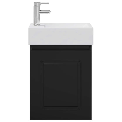 vidaXL Bathroom Vanity Unit with Tap Black 45.5 x 22.5 x 84 cm