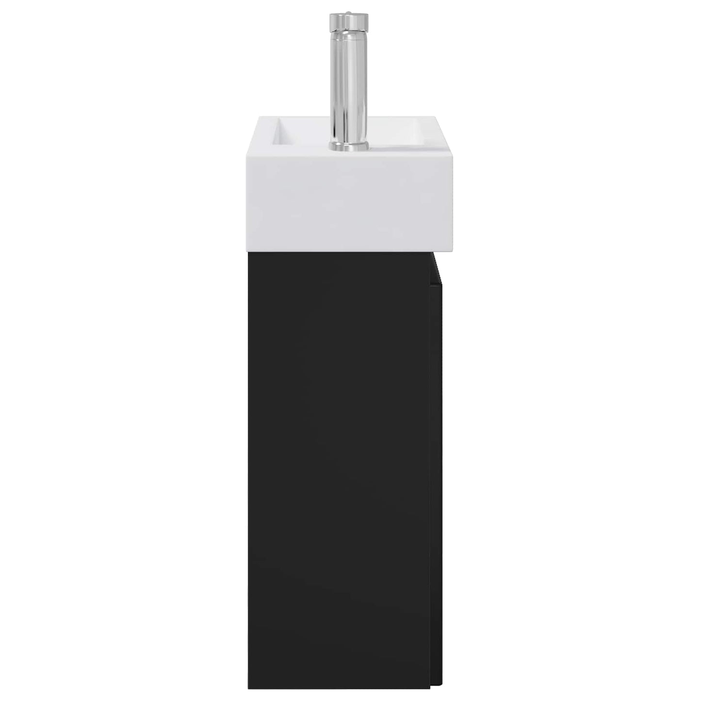 vidaXL Bathroom Vanity Unit with Tap Black 45.5 x 22.5 x 84 cm